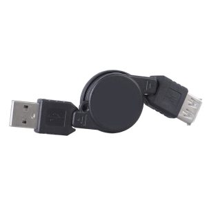 Nuevo Cable De Extension Usb Negro Retractil Hasta 75 Cm